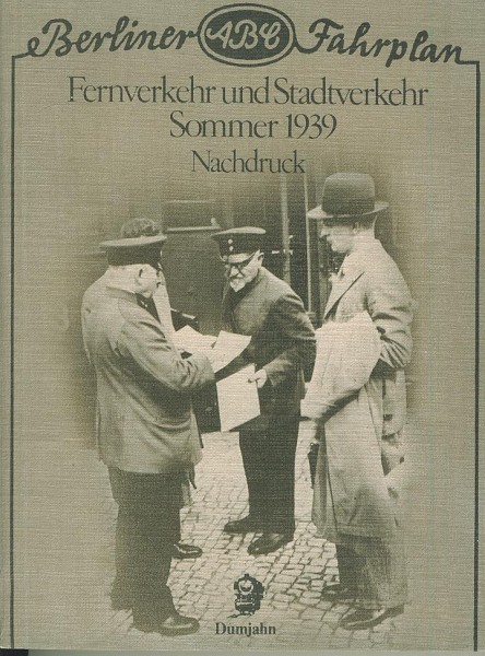 Buch Berliner ABC Fahrplan 1939 REPRINT