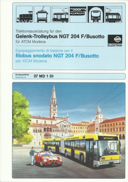 Heft 2000 Kiepe - Projekt ATCM Modena Traktionsausrüstung für den Gelenk-Trolleybus NGT 204