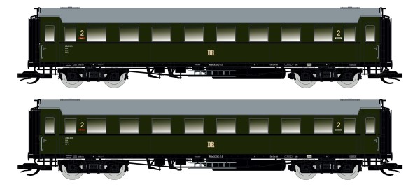 TT Personenwagen-Set C4Ü Sa 07 m. Beleuchtung, DR Ep.III 2-tlg. DR Ep.III