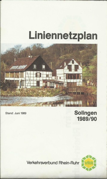 Buch 1989/90 VRR Liniennetzplan - Solingen