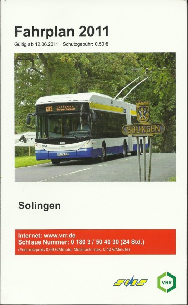 Buch 2011 VRR Stadtfahrplan Solingen