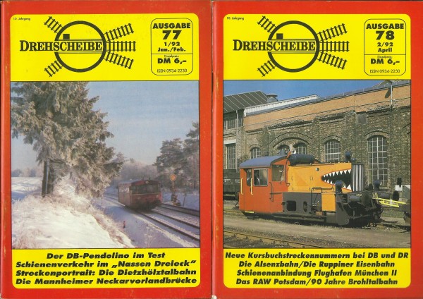 Heft 1992 Jahrgang Drehscheibe Heft 077-084