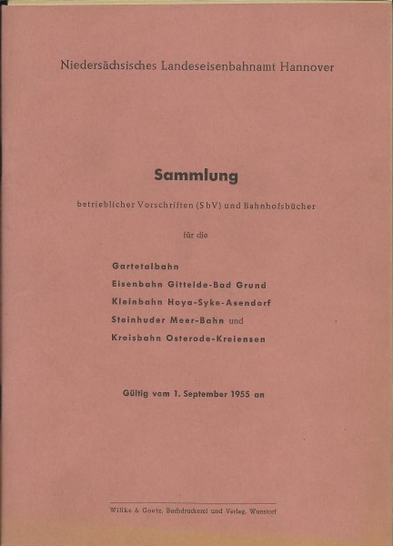 Buch Sammlung betrieblicher Vorschriften - Niedersächsisches Landeseisenbahnamt