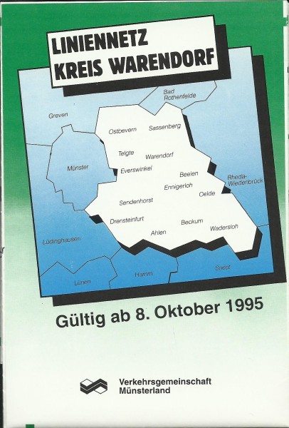 Buch 1995 VGM Liniennetzplan Kreis Warendorf - Verkehrsgemeinschaft Münsterland