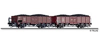 TT Güterwagenset der DB 2x off. Güterwagen Omm 55 mit Steinkohle-Ladung Ep.III