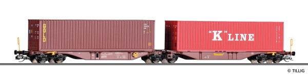 TT Container-Doppeltragwagen/6-a. Sggmrss Touax-VI 2*40ft'Ct.