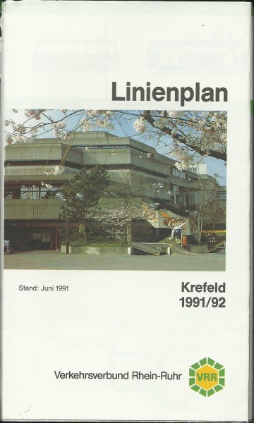 Buch 1991/92 VRR Liniennetzplan - Krefeld