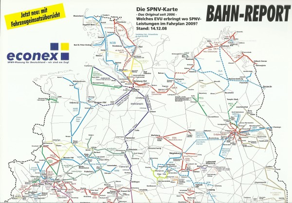 Buch 2009 Übersichtskarte SPNV-Leistungen Stand 14.12.2008 (für 2009)