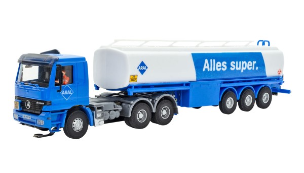 H0 MB ACTROS 3-achs Zugmaschine mit ARAL Tankauflieger