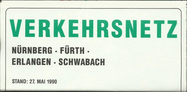 Buch 1990 VGN Liniennetzplan - Nürnberg - Fürth - Erlangen - Schwabach