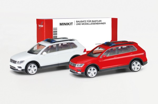 87 MiniKit VW Tiguan mit Warnbalken, 2 Stück