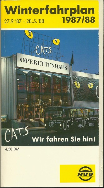 Buch 1987/88 HVV Fahrplan - Hamburg - Winter - Hamburger Verkehrsverbund