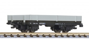 H0e Bahndienst-Flachwagen DB epoche-IV-VI mit Alu-Bordwänden