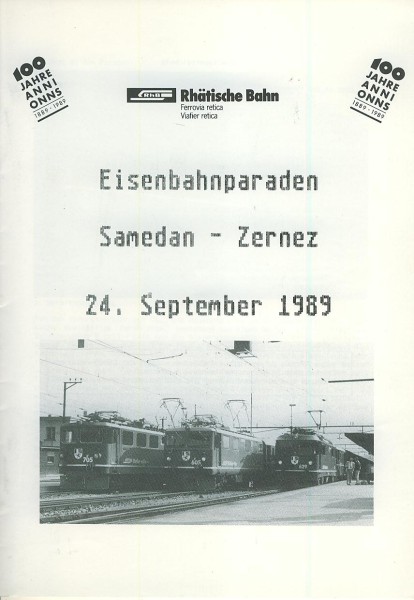 Buch Jubiläumsparaden Samedan-Zernez - 24. September 1989