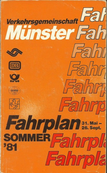 Buch 1981 VGM Fahrplan - Münster - Sommer