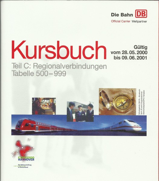 Buch 2000/01 Kursbuch Teil C: Regionalverbindungen - Tabelle 500 - 999