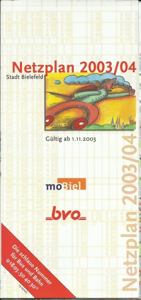 Buch 2003 BVO Liniennetzplan - Bielefeld - Stadtbahn & Bus