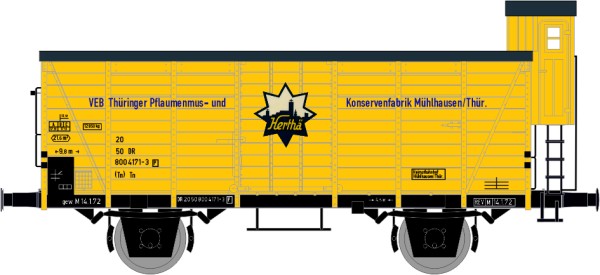 TT WIEMO/ MBS-R EXCLUSIV Kühlwagen/BrH G10 'Herthä - Thüringer P+K Fabrik Mühlhausen' DR Ep.IV