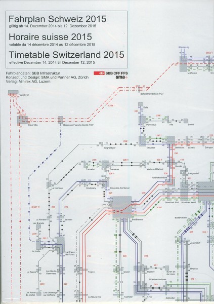 Buch 2015 Fahrplan Schweiz - Netzkarte