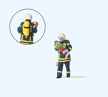 H0 Feuerwehrmann, Kind rettend #1