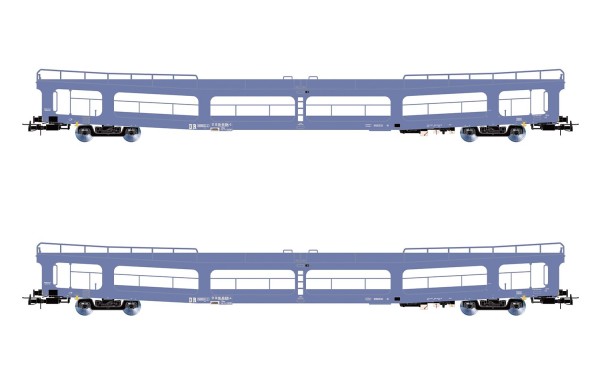 H0 Autotransportwagen-Set DDm916, DR, Ep.IV 2-tlg