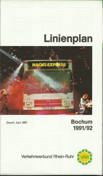 Buch 1991 VRR Liniennetzplan - Bochum