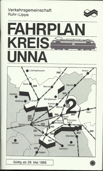 Buch 1988 VRL Fahrplan Kreis Unna WVG - Deutsche Bundesbahn - DB