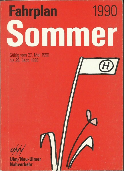 Buch 1990 UNV Fahrplan - Ulm/Neu-Ulm - Sommer Ulm/Neu-Ulmer Nahverkehr