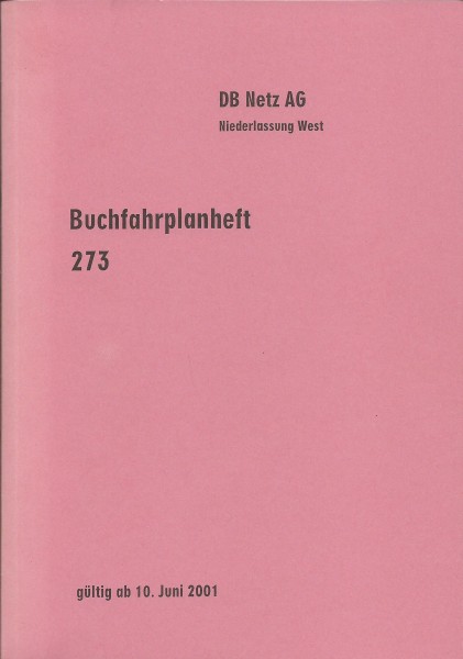 Heft 2001 Buchfahrplan Heft 273 - DB Netz AG - Niederlassung West