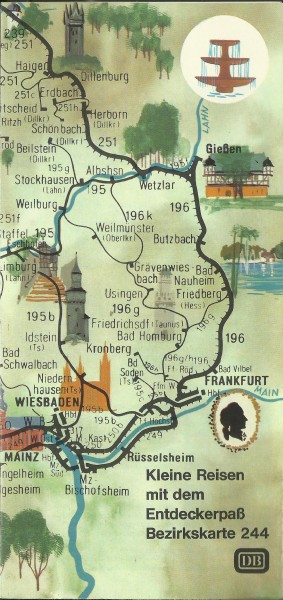 Buch 1969 DB Bezirkskarte 244 - Kleine Reisen mit dem Entdeckerpaß
