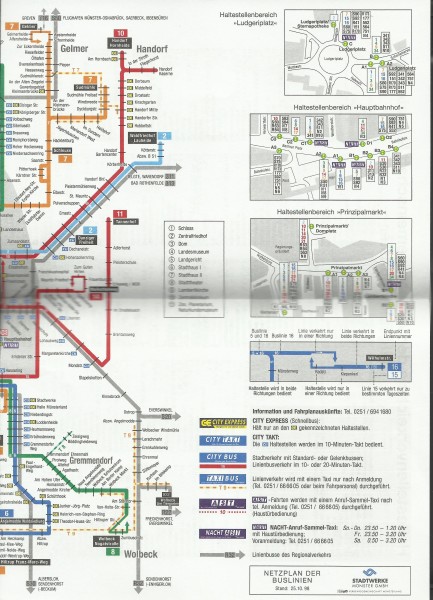 Buch 1998 VGM Liniennetzplan - Münster