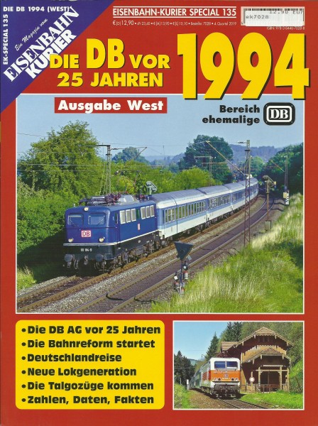 Heft 1994 Die DB vor 25-Jahren - Ausgabe Bereich ehemalige DB
