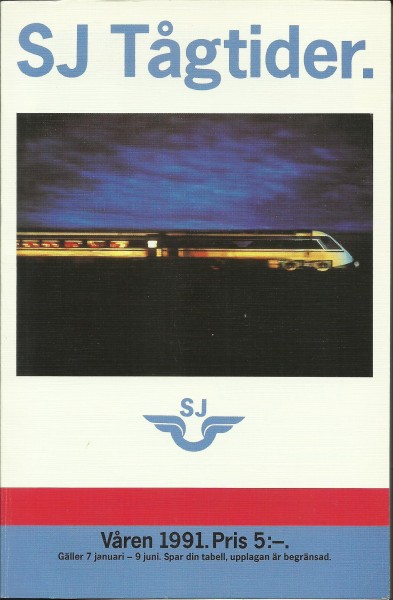 Buch 1991 Kursbuch - SJ (Schweden) SJ Tägtider - Vären 1991