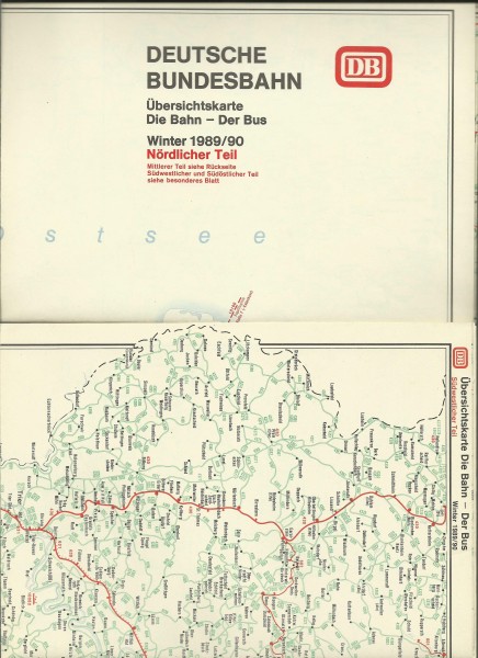 Buch 1989/90 Übersichtskarten: Bahn - Bus Die Bahn - Der Bus - Winter 1989