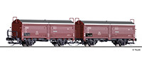 TT Güterwagenset der DB, bestehend aus zwei Schiebedach-/ Schiebewandwagen Kmmgks 58, Ep. III -FORM