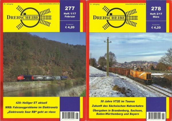 Heft 2017 Konvolut Drehscheibe Heft 277-284 (ohne 280)