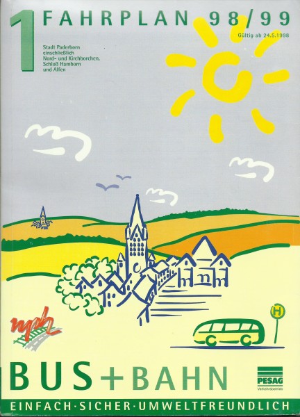 Buch 1998/99 PESAG Fahrplan - Stadt Paderborn