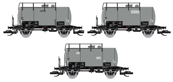 TT Kesselwagen-Set Deutz Grau, Flicken, DR Ep.IV 3-tlg. DR Ep.IV