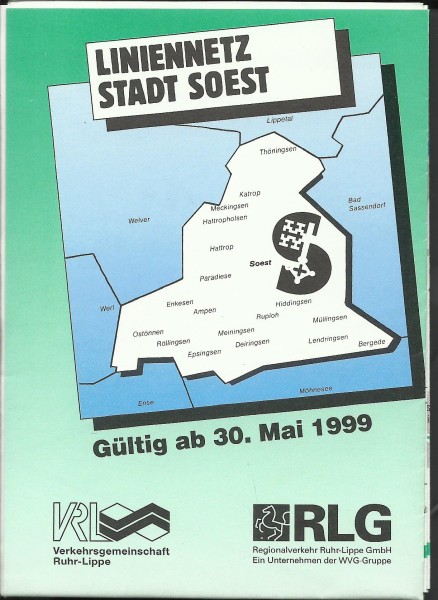 Buch 1999 VGRL Liniennetzplan - Kreis Soest - Verkehrsgemeinschaft Ruhr-Lippe