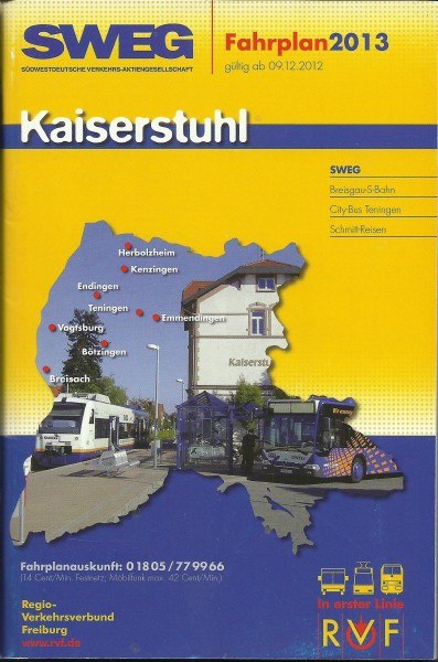 Buch 2013 SWEG Fahrplan - Kaiserstuhl