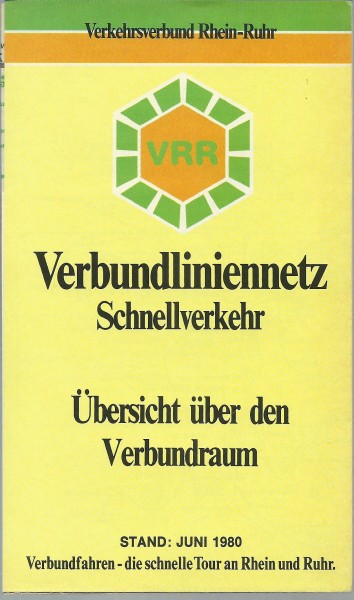 Buch 1980 VRR Verbundliniennetz Schnellverkehr