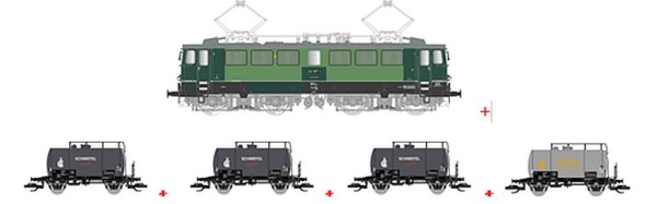 TT WIEMO EXCLUSIV Sparpaket-2 Ellok BR 242.097 +Schwefelwagen-Set + 'Einzelwagen mit Parole'