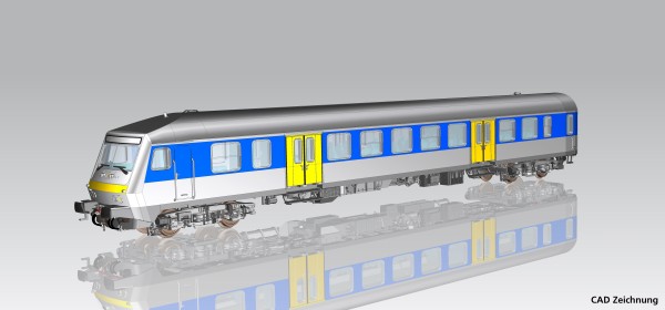 H0 Halberstädter Mitteleinstiegssteuerwagen 2.Kl. MRB Ep.VI blau/grau +LW