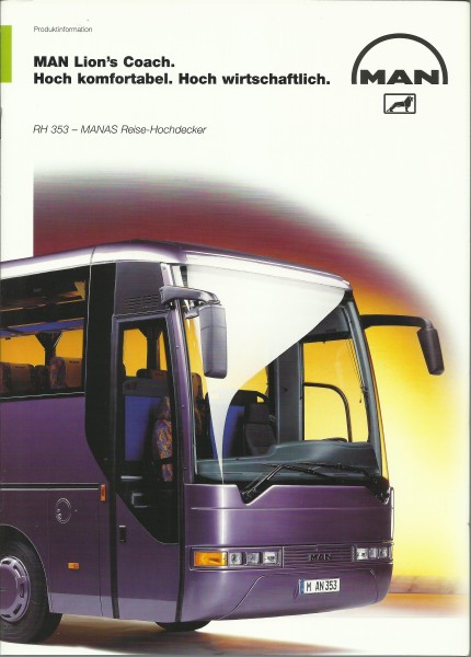 Heft 1996 Prospekt MAN Lion's Coach RH353 - MANAS Reise-Hochdecker