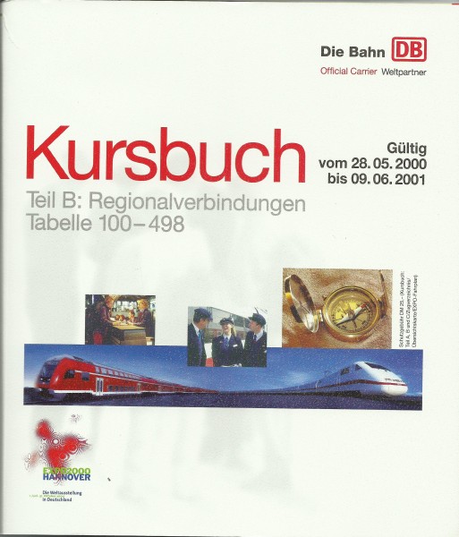 Buch 2000/01 Kursbuch Teil B Regionalverbindungen - 100 - 498
