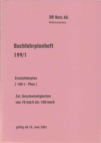 Heft 2001 Buchfahrplan Heft 199/1 - DB Netz AG - Niederlassung Nord