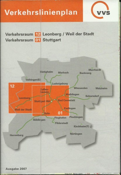 Buch 2007 VVS Liniennetzplan - Stuttgart - Stuttgart - Leonberg - Weil der Stadt