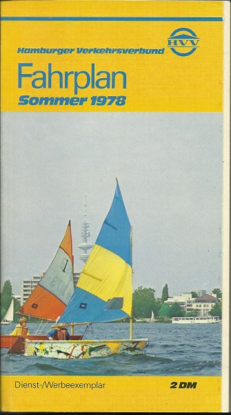 Buch 1978 HVV Fahrplan - Hamburg - Sommer - Hamburger Verkehrsverbund