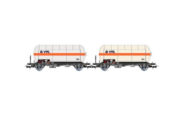 H0 Gaskesselwagen-SET mit Sonnenschutzdach, DB, 2-tlg. 2-achs.VTG