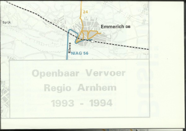 Buch 1993 Liniennetzplan - Arnheim - Gemeente Vervoerbedrijf Arnhem